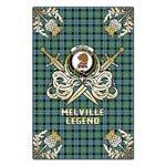 Scotstee Shop - Scotstee Shop Melville Clan Crest Golf Courage Gold Thistle Tartan Garden Flag
