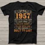 Vintage 1957 April Birthday 64 Years Old 64th Birthday Gifts Birthday Shirt - Scotstee Shop