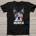 Scotstee Shop - Boston Terrier 4th of July Merica Men Women USA Flag 4th Of July Shirt