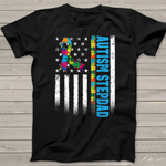 Scotstee Shop - Retro American Flag Autism Stepdad Awareness Autistic 4th Of July Shirt autism awareness shirts