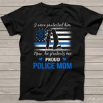 Scotstee Shop - Thin Blue Line American Flag Proud Police Mom 4th Of July Shirt Blue Line Flag Shirts Police Mom Shirts