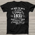 Mens Man Myth Legend 90th Birthday Gifts For 1931 90 Years Old Birthday Shirt 90th Birthday Shirt - Scotstee Shop
