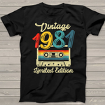 Vintage 1981 Limited Edition 40th Birthday Cassette Tape Birthday Shirt Funny 40th Birthday T Shirts - Scotstee Shop