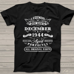 Vintage Born In December 1944 Birthday Gifts Birthday Shirt - Scotstee Shop