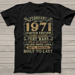 Vintage 50 Years Old February 1971 50th Birthday Gift Idea Birthday Shirt For 50th Birthday Shirt - Scotstee Shop