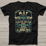 Vintage Made in MAY 1987 34nd Years Old Birthday Shirt 1987 Birthday Shirt - Scotstee Shop