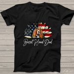 Vintage USA Best Basset Hound Dad Ever American Flag 4th Of July Shirt - Scotstee Shop