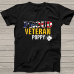 Scotstee Shop - Proud Veteran Poppy With American Flag Veteran Day Gift 4th Of July Shirt