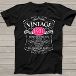 Vintage 1931 Birthday All Original Parts Gifts Birthday Shirt 90th Birthday Shirt - Scotstee Shop