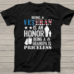 Scotstee Shop - Veteran Is An Honor Grandpa Is Priceless Patriotic 4th Of July Shirt