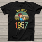 Vintage Made In 1957 63rd Birthday Gift Idea Original Parts Birthday Shirt - Scotstee Shop