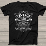 Vintage 1981 Years Old Birthday Gift Birthday Shirt Funny 40th Birthday T Shirts - Scotstee Shop