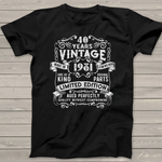 Vintage Made in 1981 40th Bday Gifts 40 Quarantine Birthday Shirt Funny 40th Birthday T Shirts - Scotstee Shop