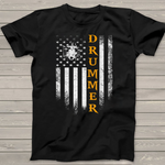 Scotstee Shop - Vintage USA Drummer American Flag Drums Patriotic Cool Gift 4th Of July Shirt