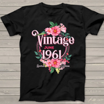 Womens Birthday Gift Born In June 1961 Flowers Birthday Gift Birthday Shirt 60th birthday gifts - Scotstee Shop