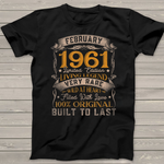 Born In February 1961 Vintage 60th Birthday Gifts 60 Yrs Old Birthday Shirt 60th birthday gifts - Scotstee Shop