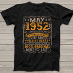 Scotstee Shop - 69th Birthday Decorations May 1952 Men Women 69 Years Old Birthday Shirt