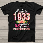 Womens Made In 1933 Design 88 Years Old 88th Birthday Gift Birthday Shirt - Scotstee Shop