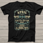Retro Vintage Made In April 1940 80th Years Old Birthday Shirt - Scotstee Shop