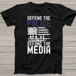 Scotstee Shop - Vintage Defend Police Defund Media USA American Flag 4th Of July Shirt Defund The Media Shirts Police Mom Shirts