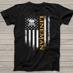 Scotstee Shop - Vintage USA Lineman American Flag Patriotic Funny Cool Gift 4th Of July Shirt Lineman Shirts Power Lineman Tee Shirts