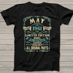 Vintage Made in MAY 1961 58th Years Old Birthday Birthday Shirt 60th birthday gifts - Scotstee Shop