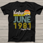 Vintage Since June 1981 Birthday Gift Birthday Shirt Funny 40th Birthday T Shirts - Scotstee Shop