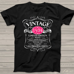 Vintage 1934 Birthday All Original Parts Gifts Birthday Shirt - Scotstee Shop