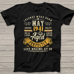 Over 80 Years Old Vintage May 1941 Over 80th Birthday Shirt - Scotstee Shop