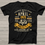 Womens 50 Years Old Vintage April 1971 50th Birthday Shirt For 50th Birthday Shirt mens vintage 1971 t shirt - Scotstee Shop