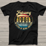 Vintage Retro February 1981 40th Birthday Gift 40 Years Old Birthday Shirt Funny 40th Birthday T Shirts - Scotstee Shop