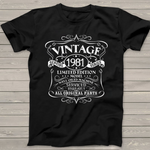 Vintage 1981 40th Birthday Gift Birthday Shirt Funny 40th Birthday T Shirts - Scotstee Shop