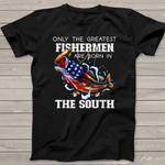 Scotstee Shop - The South Fishing Greatest Fisherman American Flag Southern 4th Of July Shirt