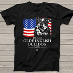 Scotstee Shop - Proud Olde English Bulldog Mom American Flag Patriotic Dog 4th Of July Shirt English Bulldog 4th of July Shirt