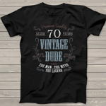 Scotstee Shop - 70th birthday gift idea for Vintage Dude 70 years old Birthday Shirt