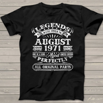Vintage Born In August 1971 Man Myth Legend 49 Years Old Birthday Shirt mens vintage 1971 t shirt - Scotstee Shop