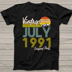 Vintage Since July 1991 Birthday Gift Birthday Shirt - Scotstee Shop