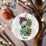 Sugar Skull Ornament Personalized Ornaments Sugar Skull Flowers Day Of Dead Dia Muertos Halloween Ornament Gift - Scotstee Shop