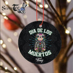 Sugar Skull Ornament Personalized Ornaments Sloth Gift Dia De Los Muertos Sugar Skull Gift Happy Halloween Ornament Gift - Scotstee Shop