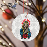 Sugar Skull Ornament Personalized Ornaments Praying La Calavera Catrina Santa Muerte Sugar Skull Halloween Ornament Gift - Scotstee Shop