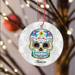 Sugar Skull Ornament Personalized Ornament Sugar Skull Day of Dead Dia de los Muertos Halloween Gift - Scotstee Shop