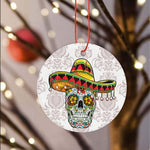 Sugar Skull Ornament Cowboy Sugar Skull Of The Dead Sugar Skull Funny Cinco de Mayo Happy Halloween Ornament Gift - Scotstee Shop