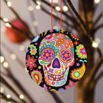 Sugar Skull Ornament Groovy Sugar Skull Day of Dead Happy Halloween Ornament Gift Halloween - Scotstee Shop