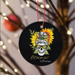 Sugar Skull Ornament But Did You Die Mom life Sugar Skull with Bandana Sunflower Halloween Ornament Gift - Scotstee Shop