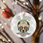 Sugar Skull Ornament El Jefe Shirt Men Mexican Boss Sugar Skull Of The Dead Happy Halloween Ornament Gift - Scotstee Shop