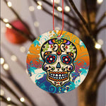 Sugar Skull Ornament Mexican Sugar Skull Day of Dead Happy Halloween Ornament Gift Halloween - Scotstee Shop