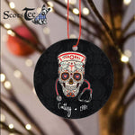 Sugar Skull Ornament Personalized Ornaments Nurse Sugar Skull Halloween Day Of The Dead Dia De Los Gift - Scotstee Shop