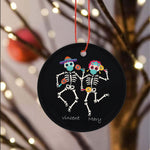 Sugar Skull Ornament personalized ornaments Dia De los Muertos of the Dead Skull Dancing Happy Halloween Ornament Gift - Scotstee Shop
