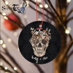 Sugar Skull Ornament Personalized Ornaments Mushroom Clothing Mushroom Collector Skull Gift - Scotstee Shop