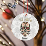 Sugar Skull Ornament Personalized Ornaments Sugar Skull Shirt For Men Dia De Los Muertos El Jefe Happy Halloween Ornament - Scotstee Shop